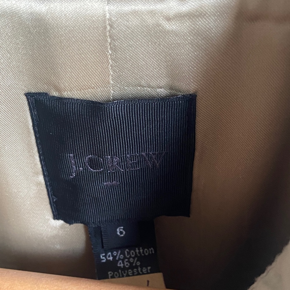 J. Crew Light Tan Double-Breasted Trench Coat Sz 6 - Picture 2 of 10
